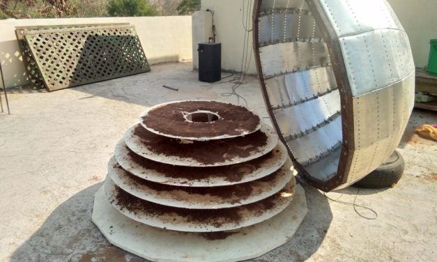 Dome Dryer v2.0 Trial No 14: 12 kg wet sawdust