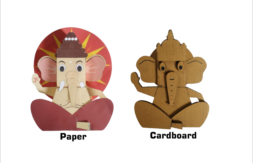 Cardboard Ganesha idol