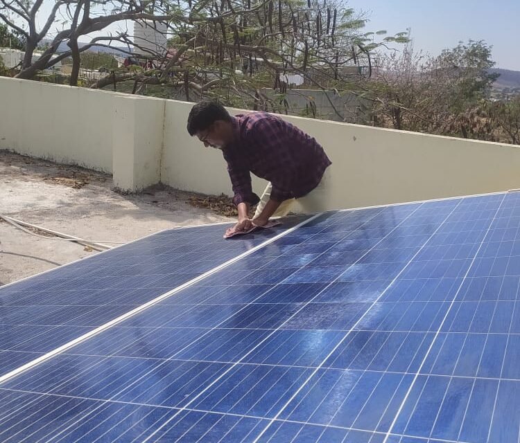 Monitoring & maintenance of 6.5 kw photovoltaic on grid system at Vigyan Ashram.