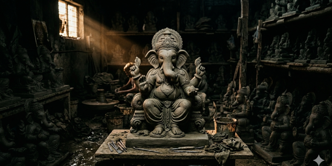 ganapati shadu mati making